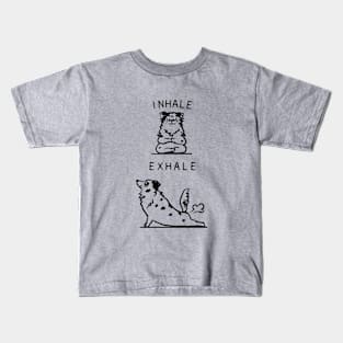 Inhale Exhale Australian Shepherd Kids T-Shirt